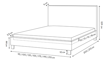 Кровать спальная Lino 140х200, Велюр (Monopoly Прованский синий (792)) в Рязани - предосмотр 1