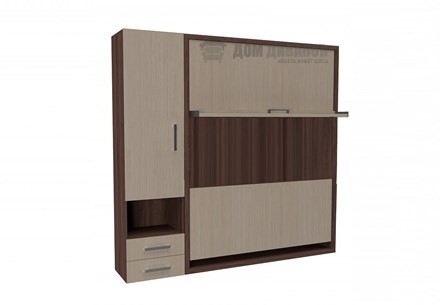 Кровать-трансформер Smart (ШЛ+К 1400), шкаф левый в Рязани - изображение
