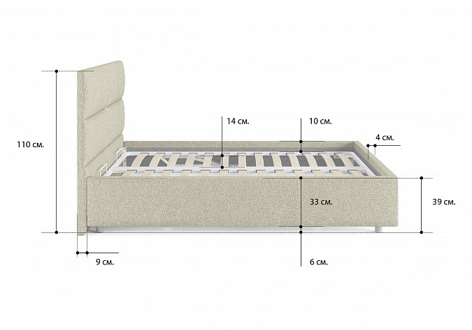 Двуспальная кровать Omega 180х190 с основанием в Рязани - изображение 2