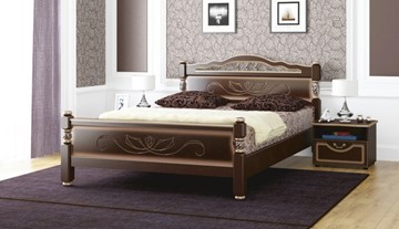 Спальная кровать Карина-5 (Орех Темный) 90х200 в Рязани