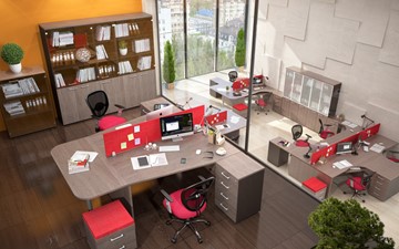 Мебель для персонала Xten для двух сотрудников с тумбочками в Рязани - предосмотр 3