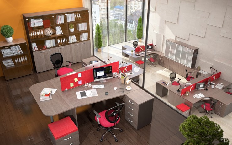 Мебель для персонала Xten для двух сотрудников с тумбочками в Рязани - изображение 3