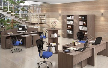 Комплект офисной мебели IMAGO книжные шкафы, 4 рабочих места в Рязани
