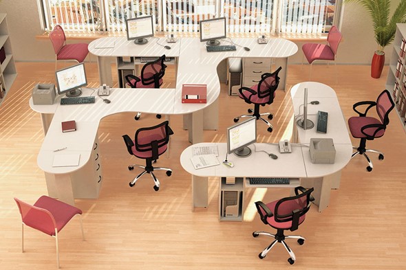 Комплект офисной мебели Классик для 5 сотрудников в Рязани - изображение