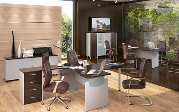 Набор мебели в офис OFFIX-NEW для двух сотрудников и руководителя в Рязани - предосмотр