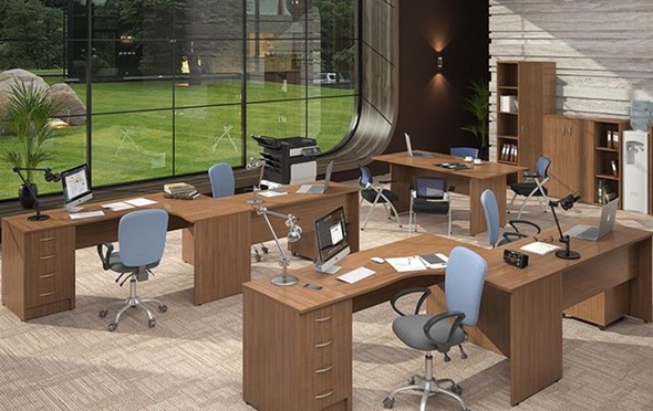 Офисный набор мебели IMAGO три стола, 2 шкафа, стеллаж, тумба в Рязани - изображение