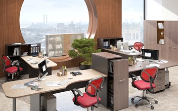 Офисный набор мебели Xten, для двух сотрудников с тумбой в Рязани