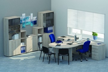 Офисный набор мебели Twin для 2 сотрудников с совмещенными столами в Рязани - предосмотр