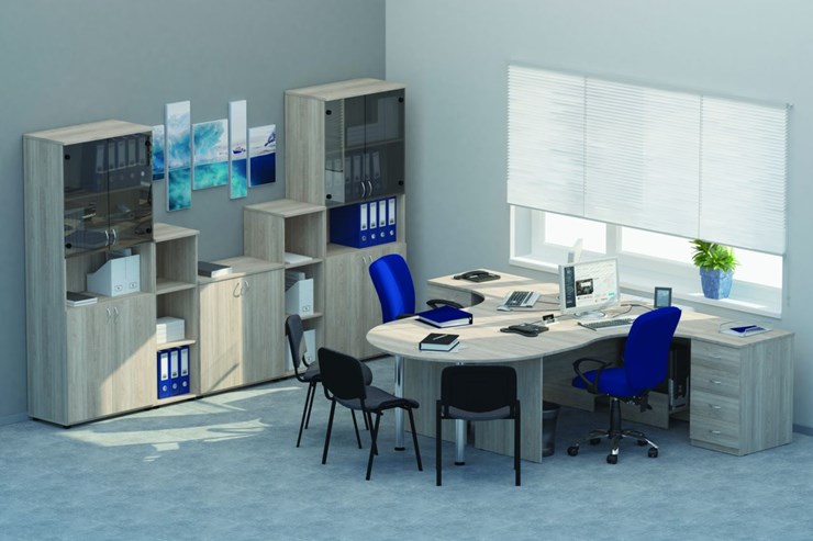 Офисный набор мебели Twin для 2 сотрудников с совмещенными столами в Рязани - изображение