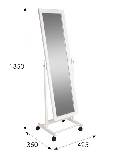 Зеркало напольное в спальню BeautyStyle 27 (135х42,5см) Белое в Рязани - изображение 7