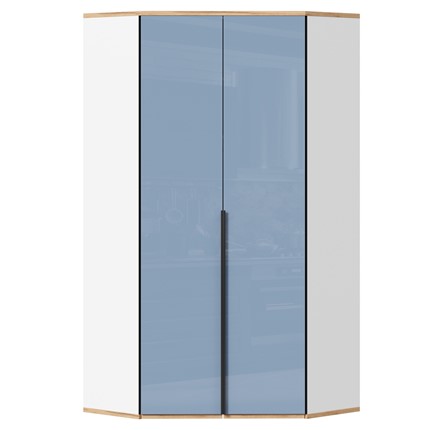 Детский угловой шкаф Урбан 528.060, белый/капри синий в Рязани - изображение