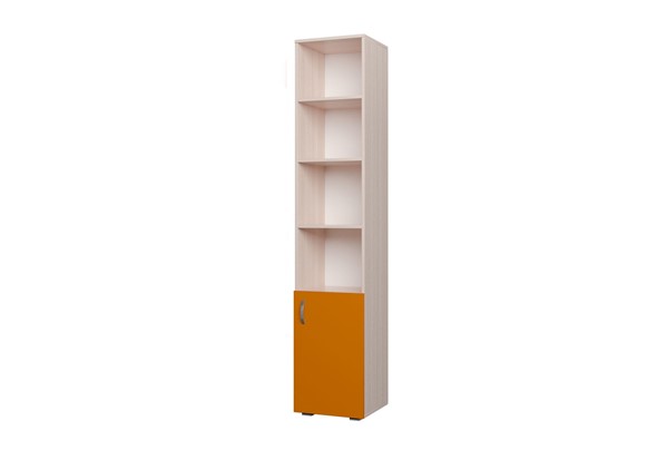 Детский шкаф-пенал 400 1Д Млечный дуб, Оранжевый в Рязани - изображение
