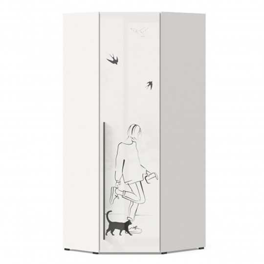 Угловой шкаф Джоли 45 ЛД 535.030, Серый шелк в Рязани - изображение 2