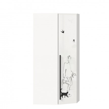 Угловой шкаф Джоли 45 ЛД 535.030, Серый шелк в Рязани - изображение
