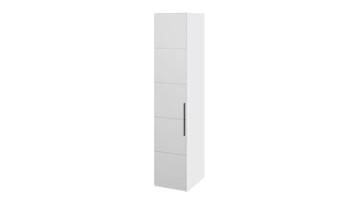 Распашной шкаф Наоми с зеркальной дверью левый, цвет Белый глянец СМ-208.07.02 L в Рязани