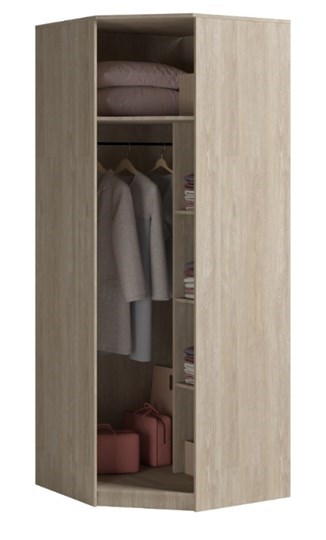 Распашной шкаф угловой Светлана, с зеркалом, венге/дуб молочный в Рязани - изображение 1