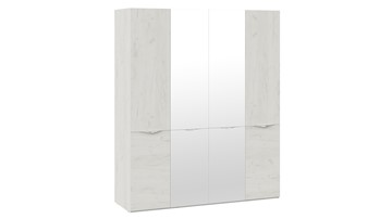 Распашной шкаф с зеркалом Либерти, Дуб крафт белый СМ-297.07.442 в Рязани