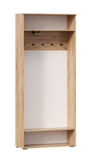 Шкаф двухстворчатый Фиджи с декоративными накладками 659.310, Дуб Золотой/Белый в Рязани - изображение 2