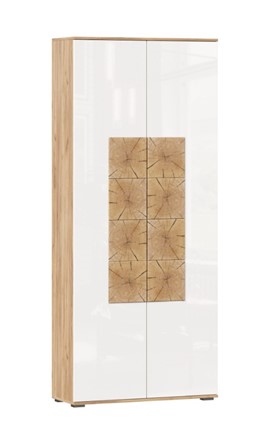 Шкаф двухстворчатый Фиджи с декоративными накладками 659.310, Дуб Золотой/Белый в Рязани - изображение