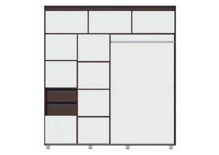 Шкаф Комфорт №12 2.0 с фигурными зеркалами, Венге в Рязани - изображение 1