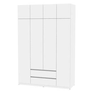 Шкаф четырехдверный Malta light H302 + Антресоль HA4 (Белый) в Рязани