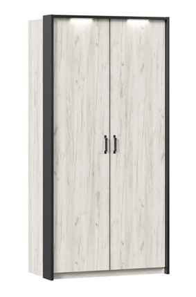2-створчатый шкаф Техно с паспарту, Дуб крафт белый в Рязани - изображение