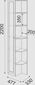 Угловой шкаф-стеллаж Беатрис М13 левый (Орех Гепланкт) в Рязани - предосмотр 3