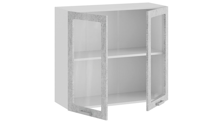 Навесной кухонный шкаф Гранита 1В8С (Белый/Бетон снежный) в Рязани - изображение 1