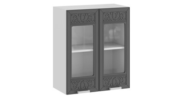 Навесной кухонный шкаф Долорес 1В6С (Белый/Титан) в Рязани