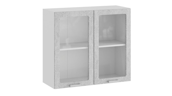 Навесной кухонный шкаф Гранита 1В8С (Белый/Бетон снежный) в Рязани - изображение