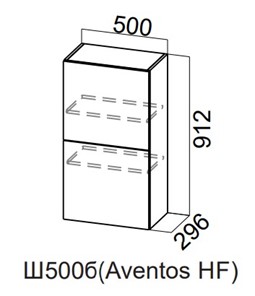 Навесной кухонный шкаф Модерн New барный, Ш500б(Aventos HF)/912, МДФ в Рязани