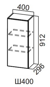 Шкаф навесной на кухню Модерн New, Ш400/912, МДФ в Рязани