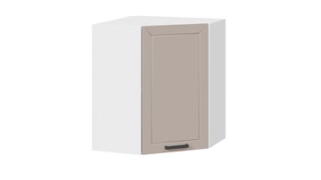 Кухонный навесной угловой шкаф Лорас 1В6У (Белый/Холст латте) в Рязани