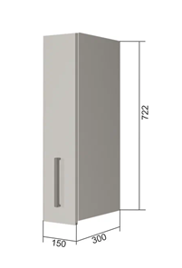Навесной кухонный шкаф В7 15, Сатин/Белый в Рязани