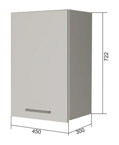 Кухонный шкаф В7 45, Сатин/Белый в Рязани