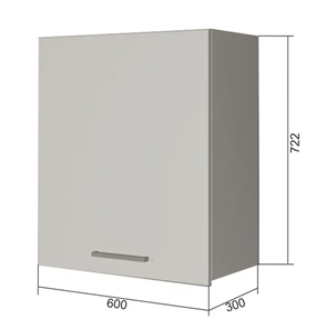 Кухонный навесной шкаф В7 60, Сатин/Белый в Рязани