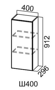 Кухонный навесной шкаф Модус, Ш400/912, галифакс в Рязани