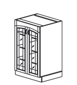 Кухонный шкаф Кантри хозяйственный (буфет со стеклом) 1320*600*525 мм в Рязани