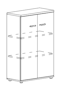 Шкаф средний закрытый Albero (78х36,4х119,4) в Рязани