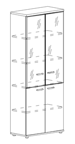 Шкаф для документов Albero, со стеклянными дверьми (78х36,4х193) в Рязани