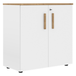 Низкий шкаф широкий с малыми дверцами FORTA Белый-Дуб Гамильтон FLC 80.1(Z) (798х404х801) в Рязани