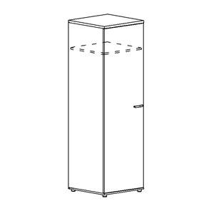 Шкаф для одежды глубокий узкий Albero (60х59х193) в Рязани