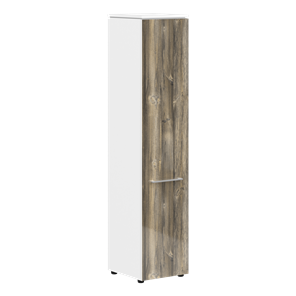 Шкаф колонка с глухой дверью MORRIS  Дуб Базель/Белый MHC 42.1 (429х423х1956) в Рязани