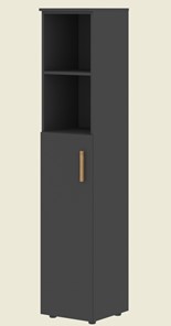 Высокий шкаф колонна с глухой средней дверью левой FORTA Черный Графит  FHC 40.6 (L) (399х404х1965) в Рязани