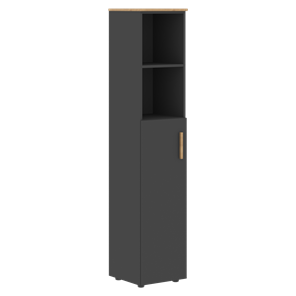 Высокий шкаф с глухой средней дверью  левой FORTA Графит-Дуб Гамильтон  FHC 40.6 (L) (399х404х1965) в Рязани