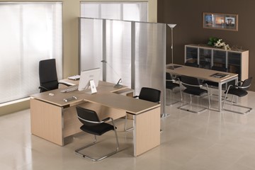 Офисный стол руководителя Reventon, зебрано песочный, правый (180х90х76) МЕ 130 в Рязани - предосмотр 9