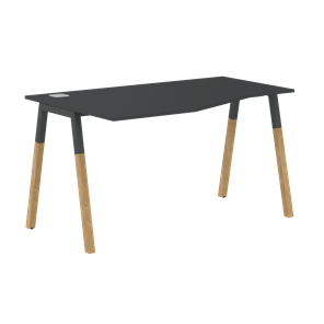 Письменный стол левый FORTA Черный Графит-Черный Графит-Бук  FCT 1367 (L) (1380х900(670)х733) в Рязани
