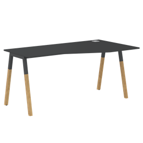 Письменный стол правый FORTA Черный Графит-Черный Графит-Бук FCT 1567  (R) (1580х900(670)х733) в Рязани
