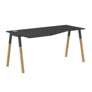 Письменный стол левый FORTA Черный Графит-Черный Графит-Бук FCT 1567  (L) (1580х900(670)х733) в Рязани