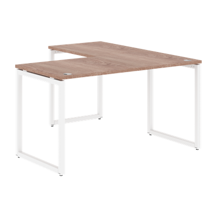 Письменный стол угловой левый XTEN-Q Дуб-сонома- белый XQCT 1415 (L) (1400х1500х750) в Рязани - изображение